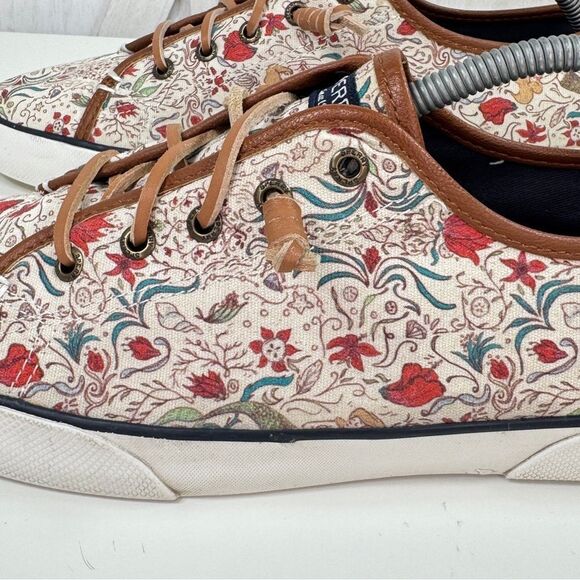 Sperry Mermaids Seashells Canvas Lace Up Sneakers Cream Multi Womens 12 - Picture 7 of 11